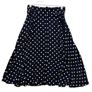 Weiz Copenhagen Womens Polka Dot A-Line Skirt Navy White S Flirty Coquette